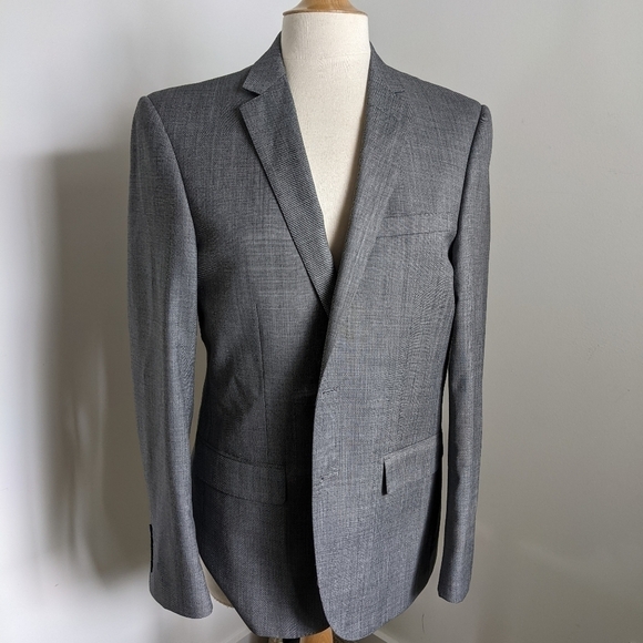 TIGLIO Luxe Slim Fit Grey Wool Blazer 40S - Picture 7 of 8